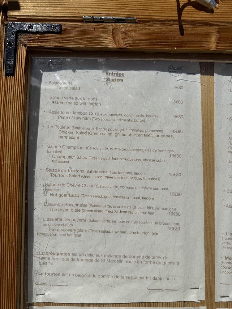 Chez Finette - Menu Image 4